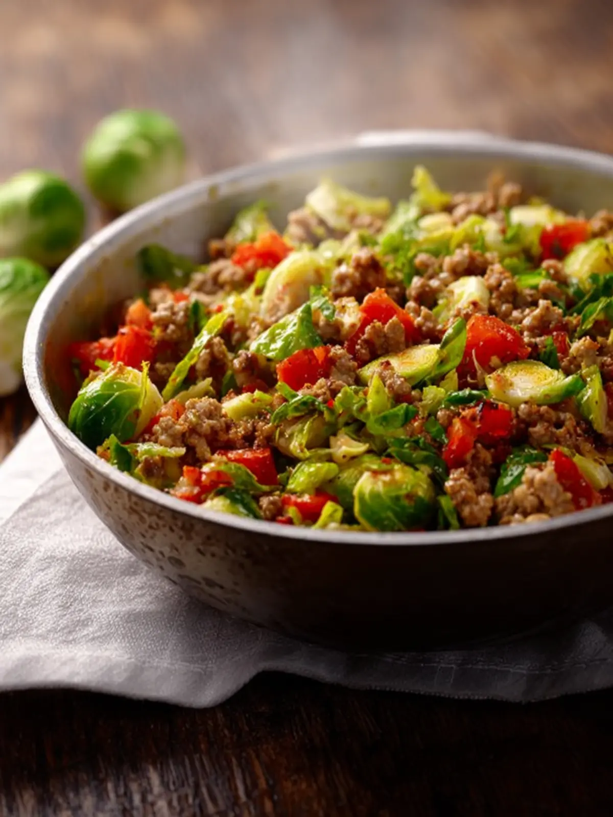 Brussels Sprouts Ground Turkey Skillet Recipe First Image
