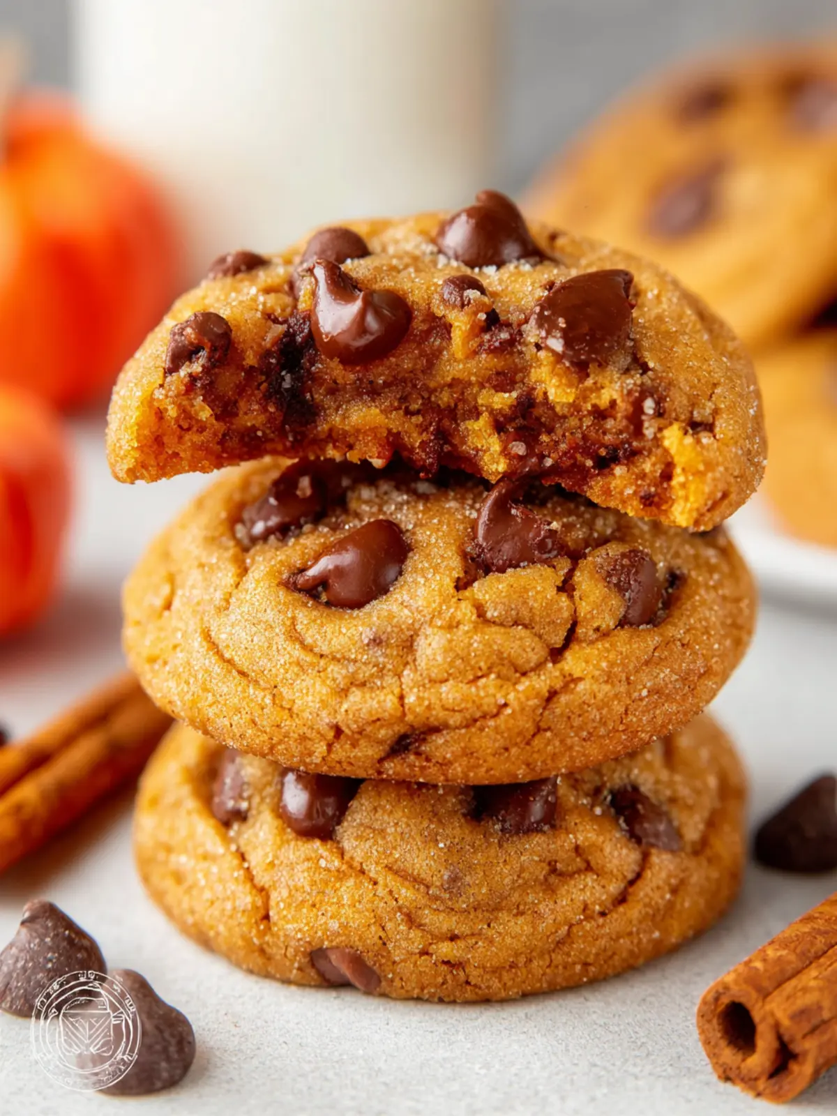 Chewy Pumpkin Chocolate Chip Cookies First Image