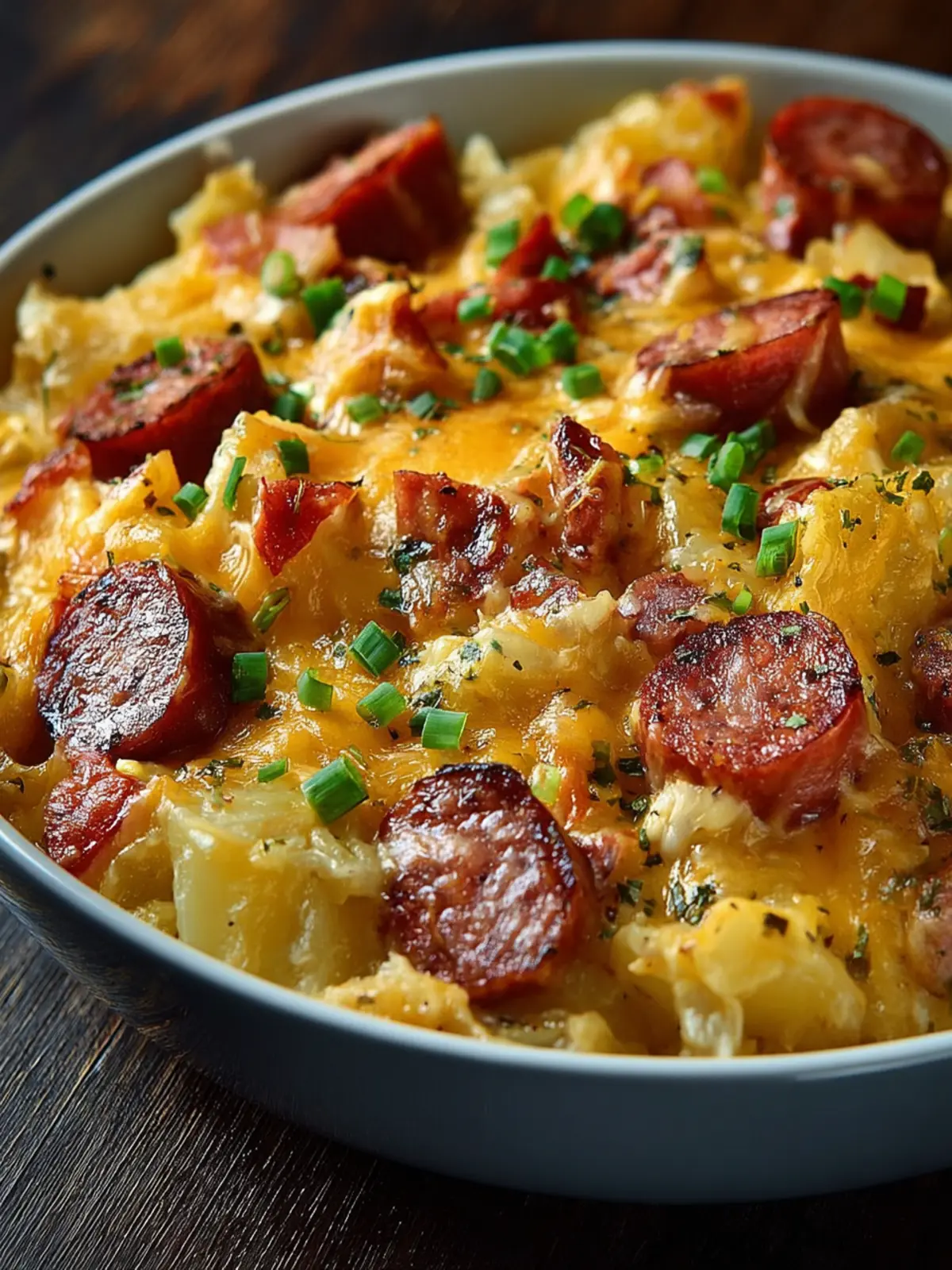 Kielbasa Sausage Cheesy Potato Casserole First Image