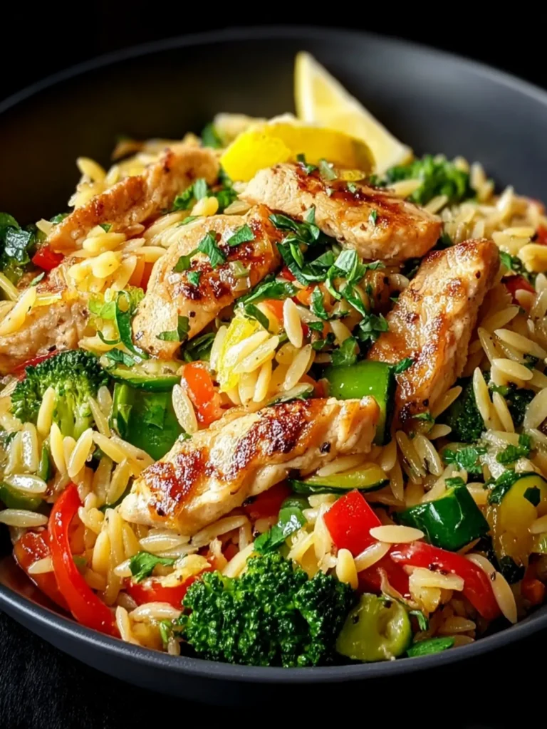 Lemon Chicken & Veggie Orzo Stir Fry Recipe First Image