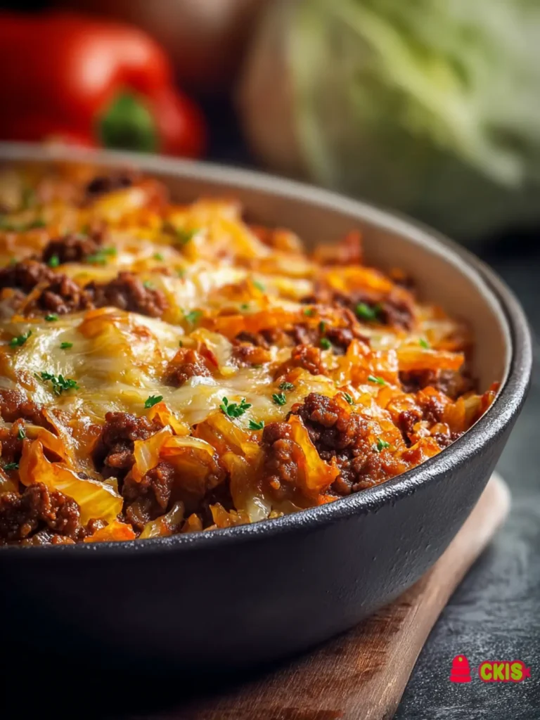 Budget Ground Beef And Cabbage Casserole First Image
