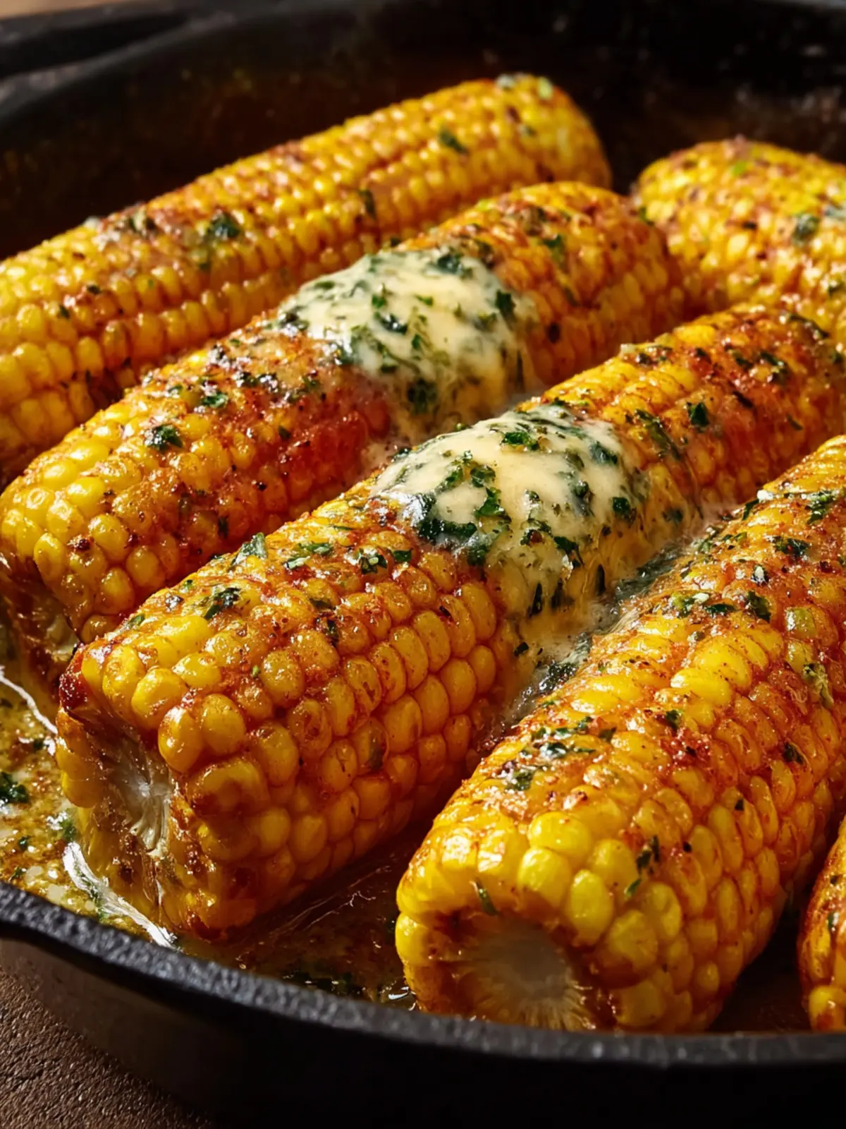 Cheesy Garlic Butter Skillet Corn on the Cob First Image
