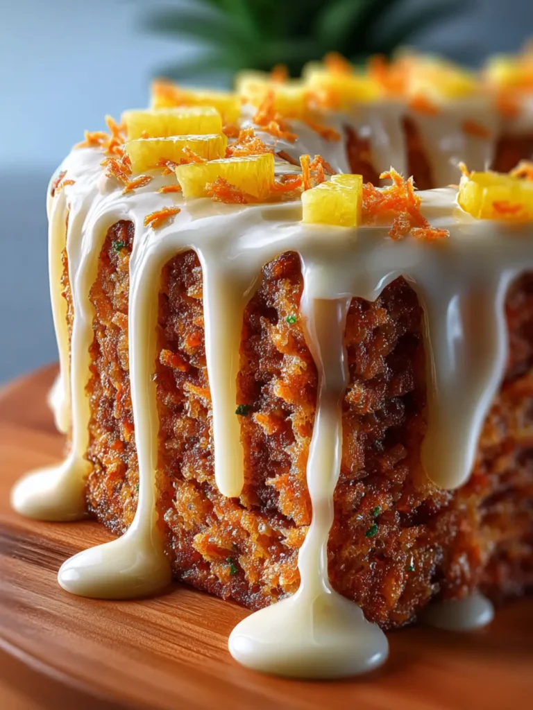 Hawaiian Carrot Pineapple Cake with Cream Cheese Glaze First Image