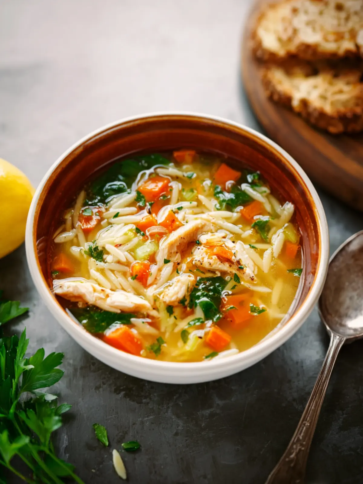 Lemon Chicken Orzo Soup Recipe First Image