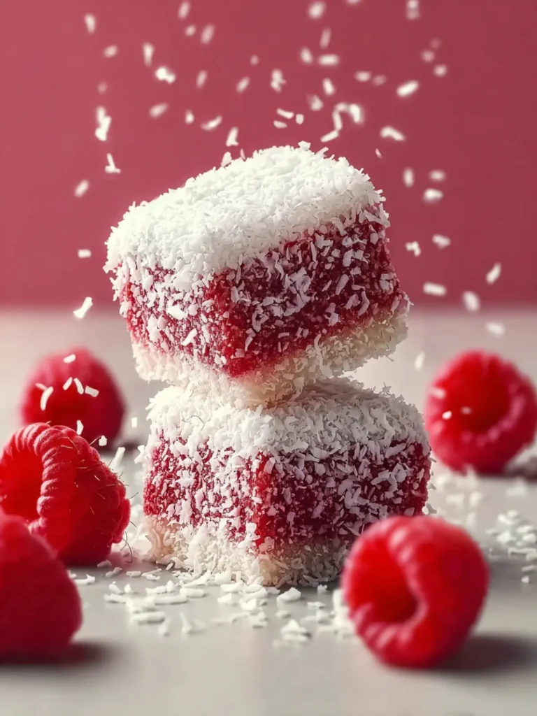 Raspberry Lamingtons with Coconut Bliss First Image