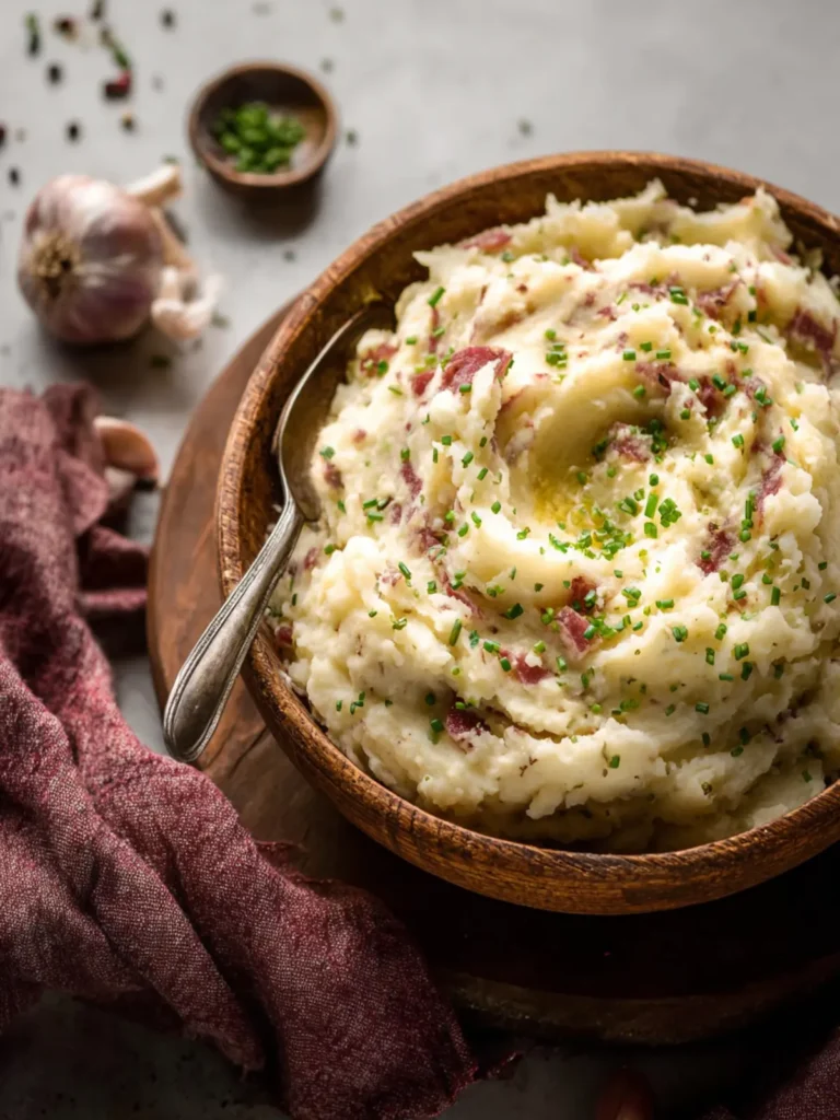 Rustic Garlic Mashed Red Potatoes First Image