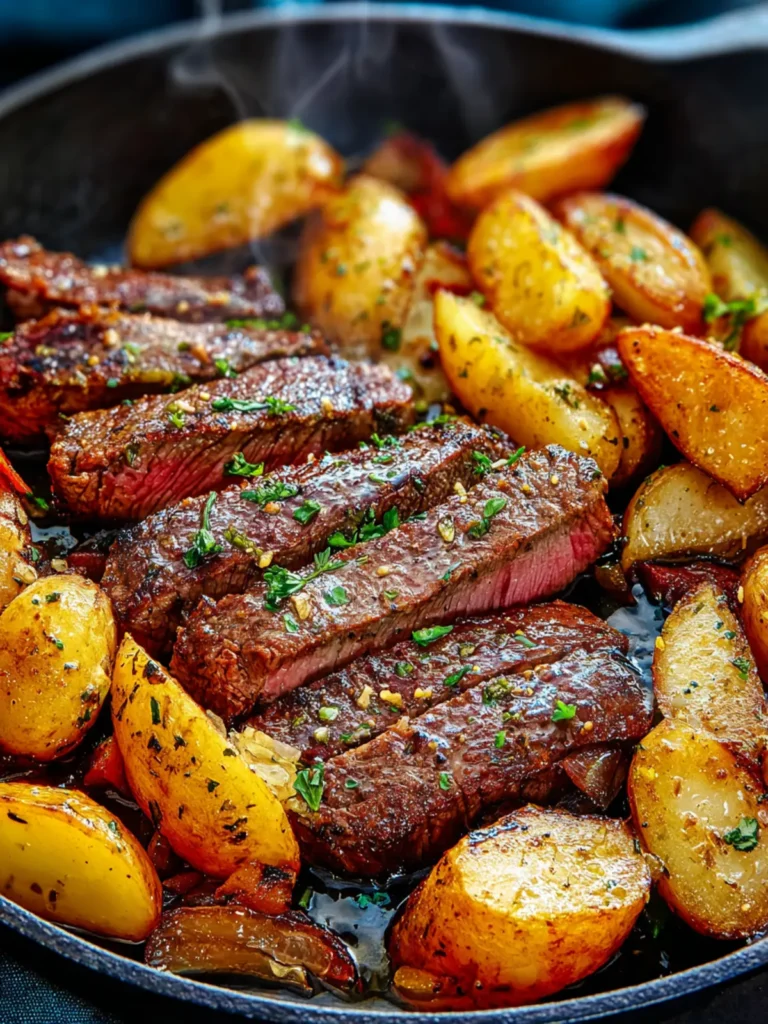 Savory Garlic Butter Steak and Potatoes Skillet Recipe First Image