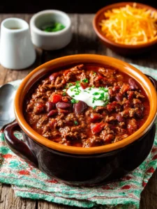 Slow Cooker Beef Chili (with Refried Beans) First Image
