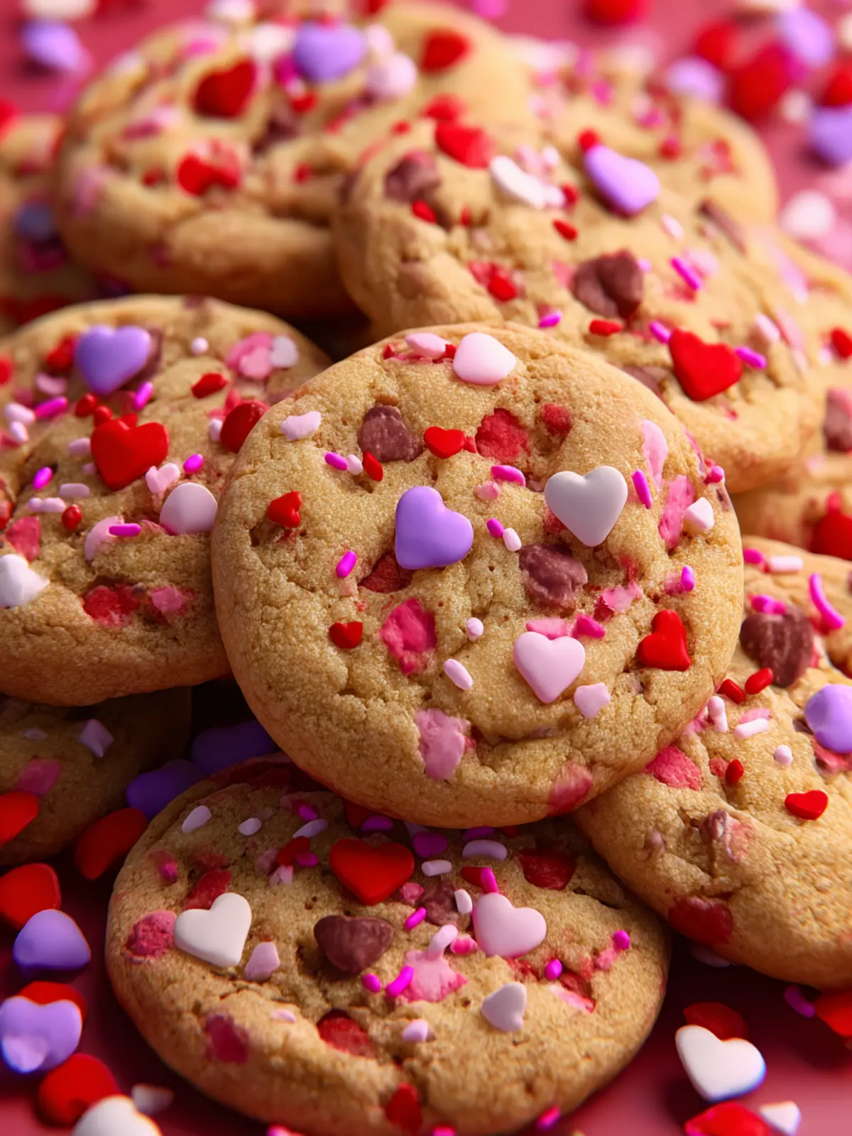 Valentine Sprinkle M&M Cookies First Image