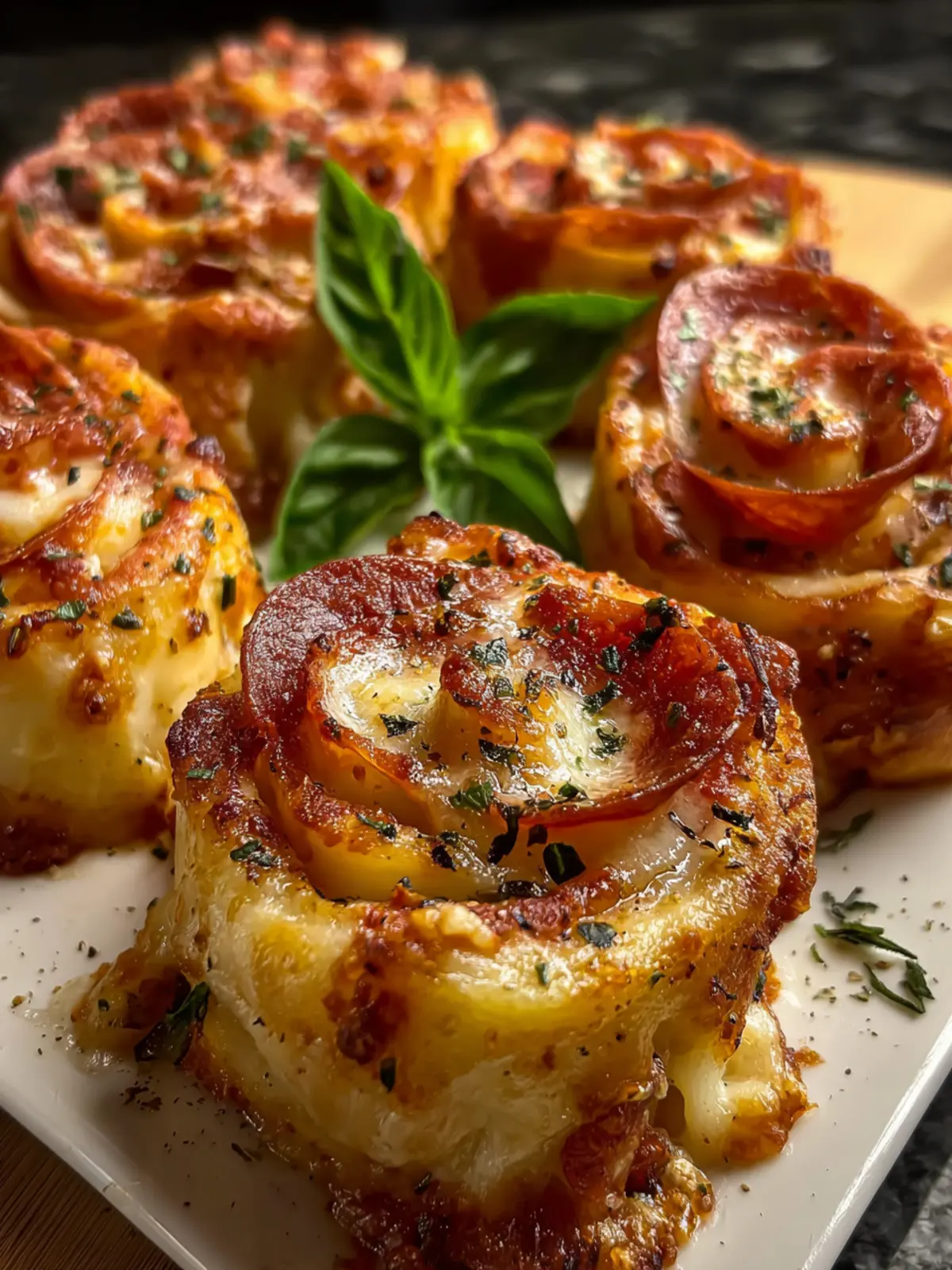 Cheesy Baked Italian Pizza Roses First Image
