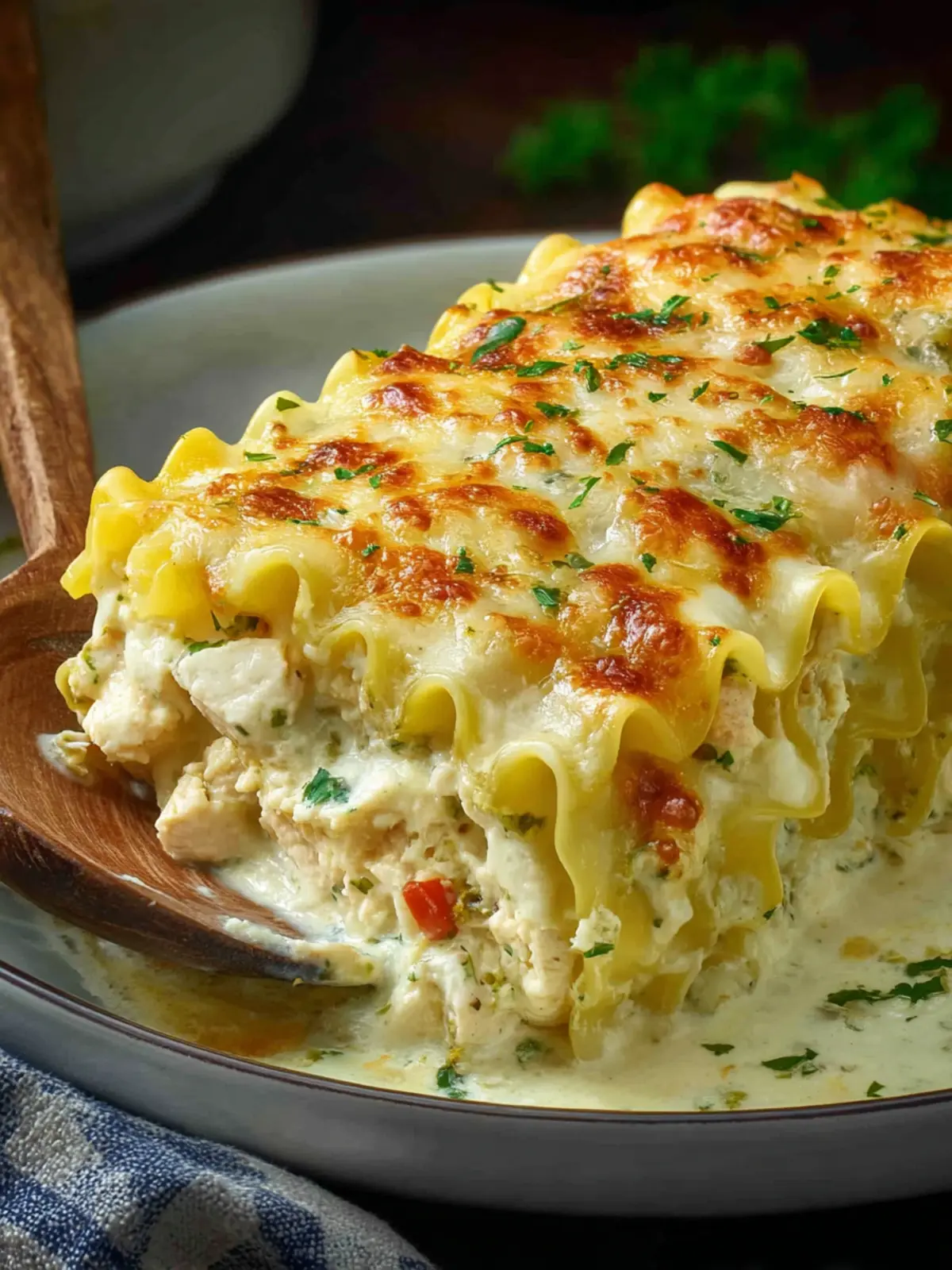 Chicken Alfredo Lasagna Roll Ups First Image