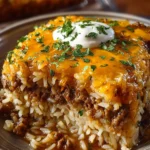 French Onion Ground Beef Rice Casserole First Image