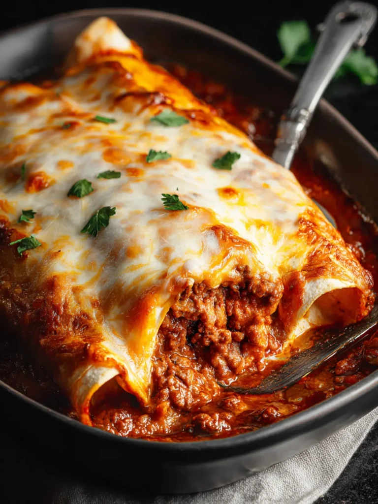 Irresistible Cheesy Ground Beef Enchiladas Recipe First Image