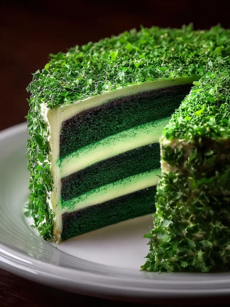 Irresistible St Patrick’s Day Green Velvet Cheesecake Cake First Image