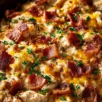 Slow Cooker Cheesy Bacon Ranch Chicken Casserole First Image