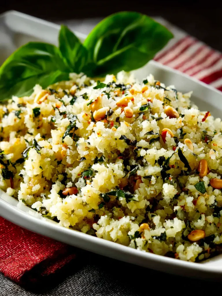 Cauliflower Rice Basil Parmesan Pine Nuts First Image