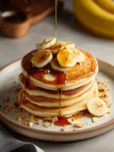 Fluffy Banana Pancakes with Pancake Mix First Image