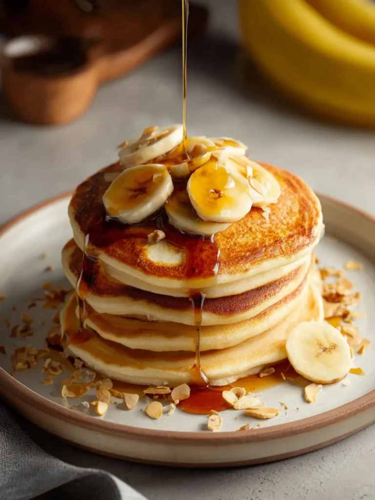 Fluffy Banana Pancakes with Pancake Mix First Image