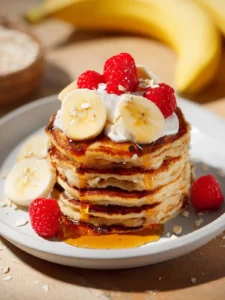 Fluffy Cottage Cheese Banana Pancakes (High-Protein) First Image