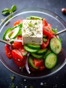 Greek Cucumber Tomato Feta Salad First Image
