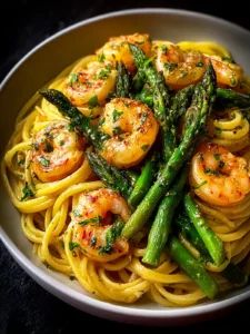 Irresistible Shrimp and Asparagus Lemon Pasta Recipe First Image