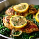 Lemon Chicken Spinach Skillet First Image