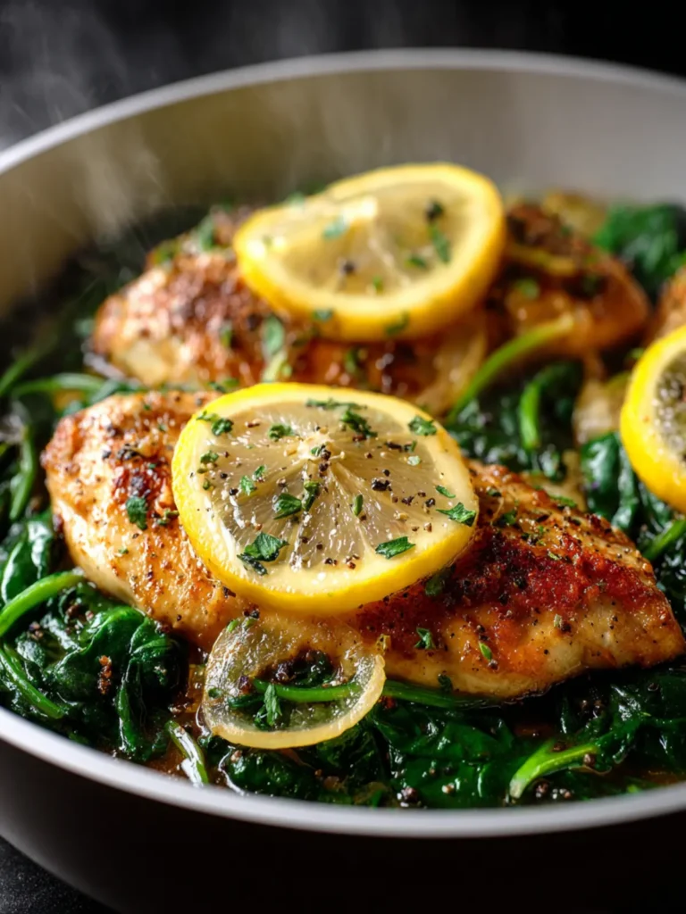 Lemon Chicken Spinach Skillet First Image