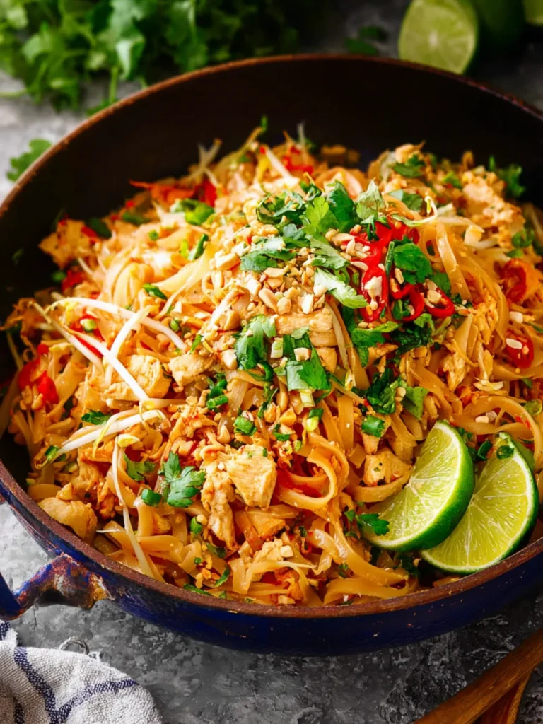 homemade pad thai chicken First Image