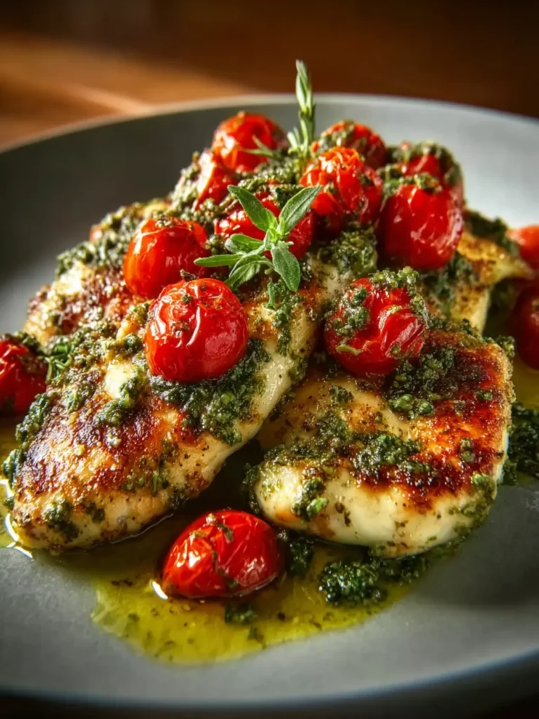 Pesto Chicken with Cherry Tomatoes First Image