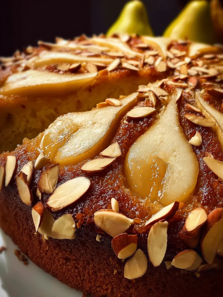 pear brown sugar almond cake First Image