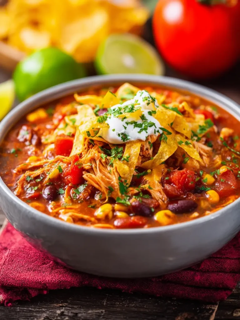Effortless Slow Cooker Chicken Taco Soup for Busy Weeknights First Image