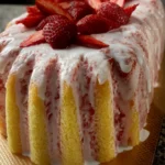 Strawberry lemon mile high pound cake First Image