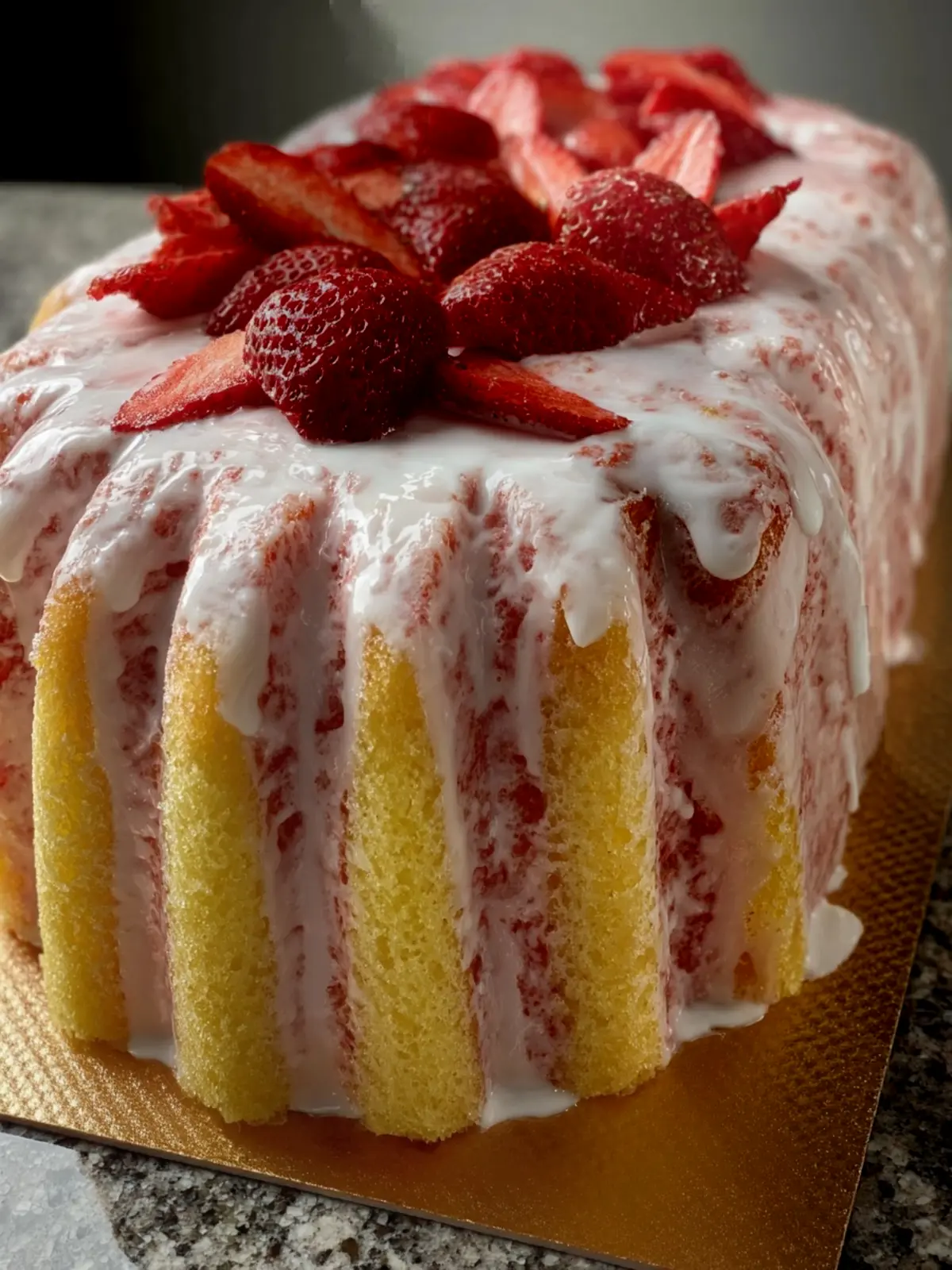 Strawberry lemon mile high pound cake First Image