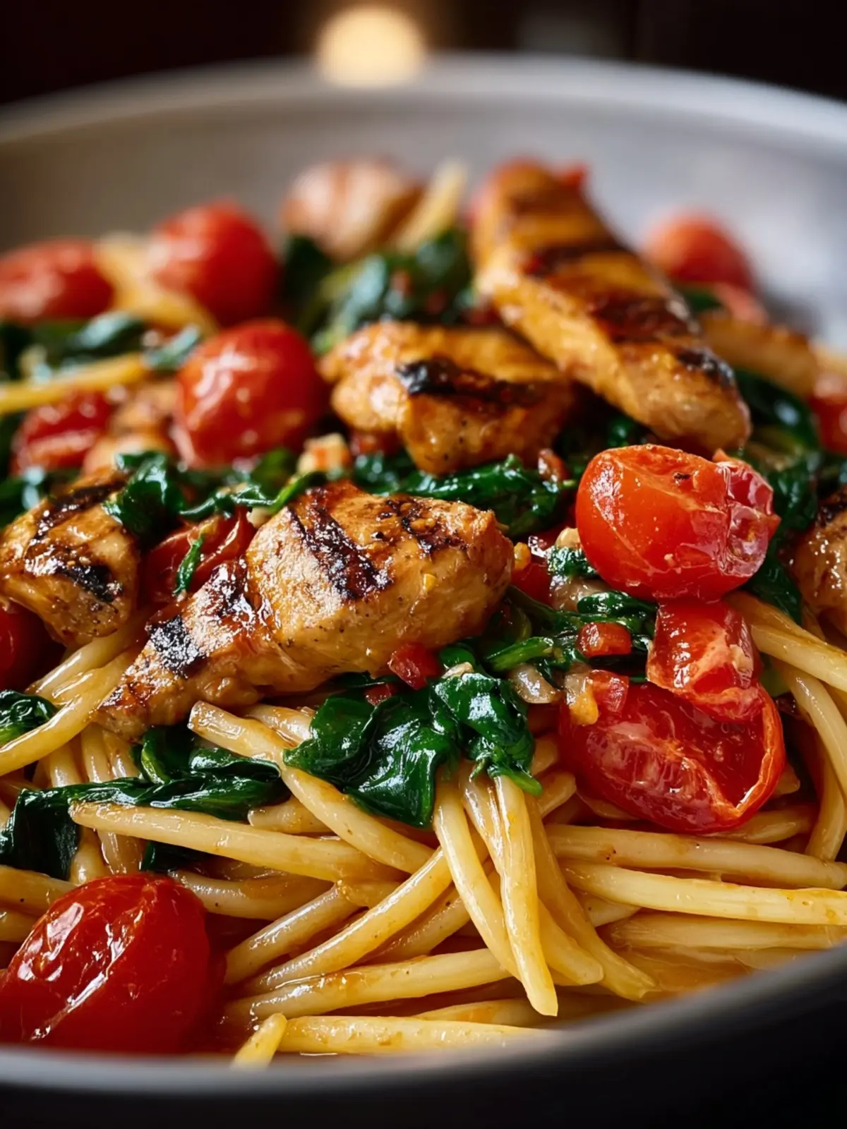 Tomato Spinach Chicken Pasta: A Juicy Weekend Winner